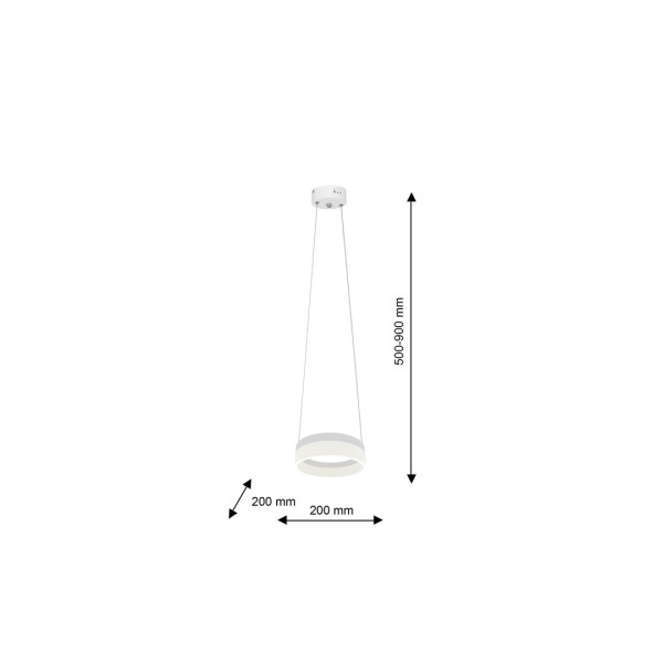 Suspension RING anneau lumineux blanc 20cm LED blanc neutre 840Lm 12W Design chic 