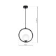 Suspension BOSTON 3 cercles métal noir alignés boules blanches E14 hauteur réglable Design chic 