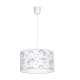 Suspension UNICORN abat-jour tissu blanc licornes E27 Enfant 