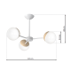 Plafonnier SFERA 3 branches étoile atome métal blanc boules bois et verre blanc E14 Design chic 