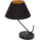 Lampe à poser VICTORIA abat-jour tissu noir intérieur doré E27 Design chic 