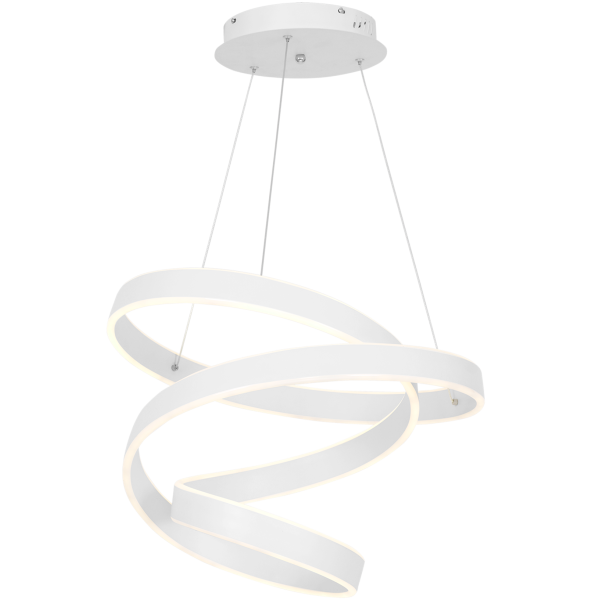Suspension ANDROMEDA bande lumineuse odulée verticale blanche LED blanc neutre 100W Design chic 
