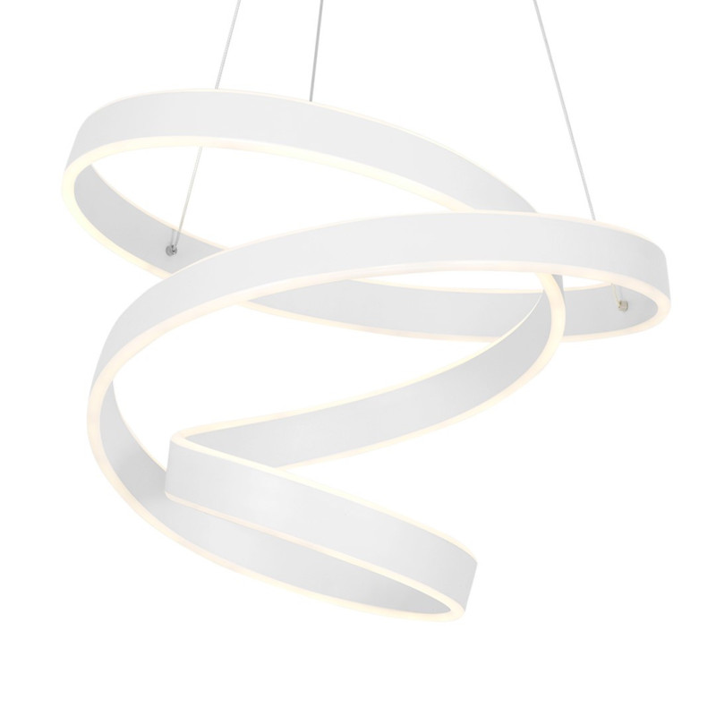 Suspension ANDROMEDA bande lumineuse odulée verticale blanche LED blanc neutre 100W Design chic 