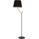 Lampadaire VICTORIA abat-jour tissu noir intérieur doré E27 Design chic 