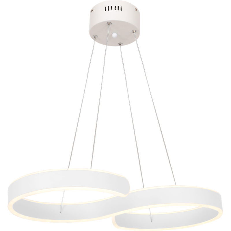 Suspension INFINITY bande lumineuse forme S infini Blanc LED 60W blanc neutre 3600Lm Design chic 