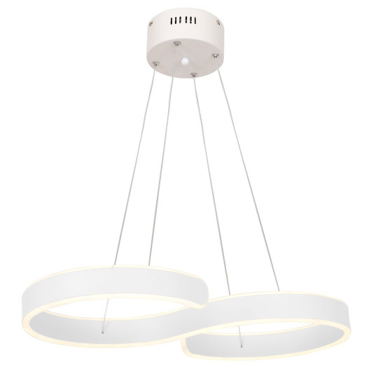 Suspension INFINITY bande lumineuse forme S infini Blanc LED 60W blanc neutre 3600Lm Design chic 