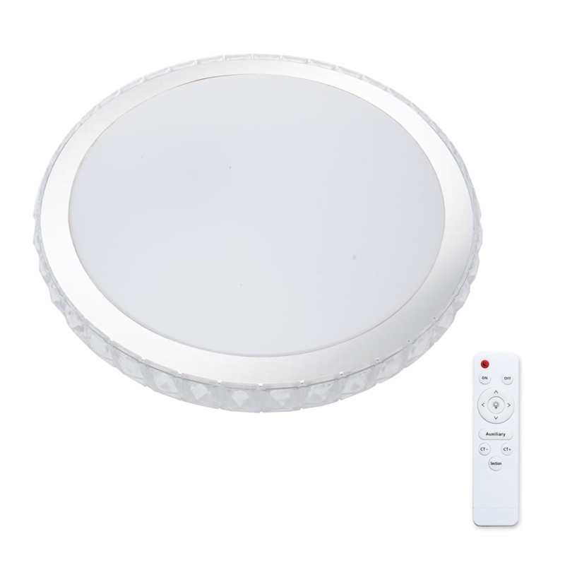 Plafonnier LAYLA rond 40cm blanc 1560Lm LED CTT 3000k à 6000k 33W dimmable avec télécommande 