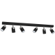 Plafonnier JOKER 6 spots orientables métal noir anneau chromé GU10 Minimaliste 