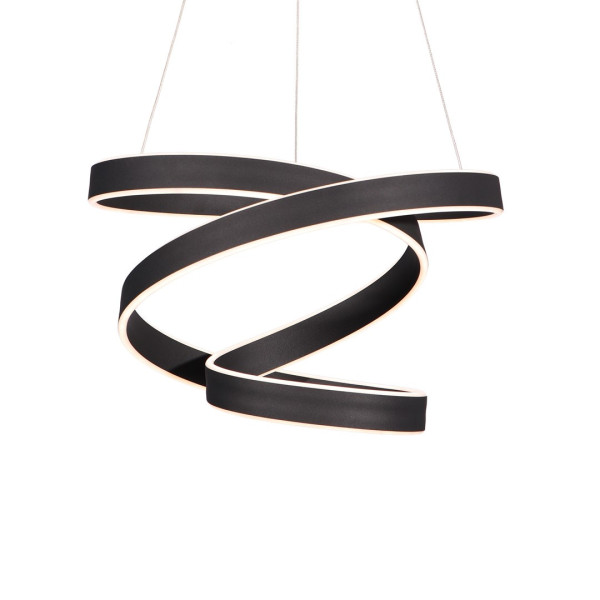 Suspension ANDROMEDA bande lumineuse odulée verticale noir LED blanc neutre 100W Design chic 
