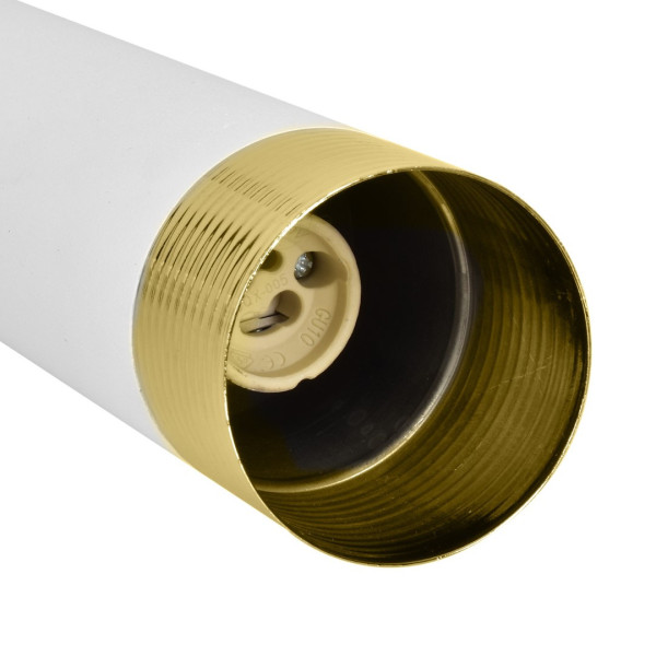 Suspension DANI 3 tubes métal blanc et doré miniGU10 Industriel 