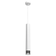 Suspension DANI tube métal blanc et chromé miniGU10 Industriel 