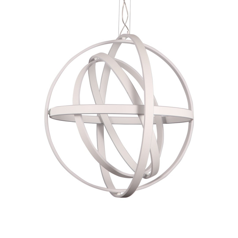 Suspension COPERNICUS effet orbite 5 anneaux alu blanc LED 260W blanc chaud 3000k 5500Lm Design chic 