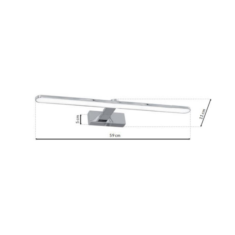 Applique murale SPLASH 60cm linéaire métal chromé 12W LED blanc neutre 840k 1470Lm IP44 