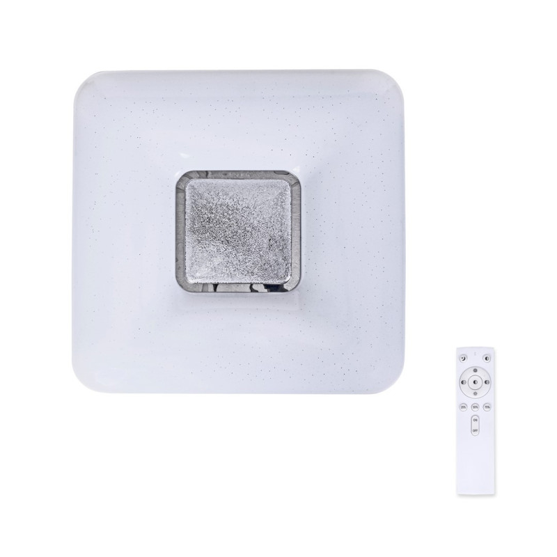 Plafonnier YAX carré blanc LED 24W réglable 3000k à 6000k 1820Lm dimmable avec télécommande 