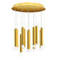 Suspension GOLDIE base ronde 12 tubes métal doré blanc neutre 4000L 840Lm 12W Design chic 