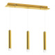 Suspension GOLDIE 3 tubes métal doré alignés blanc neutre 4000L 1050Lm 15W Design chic 