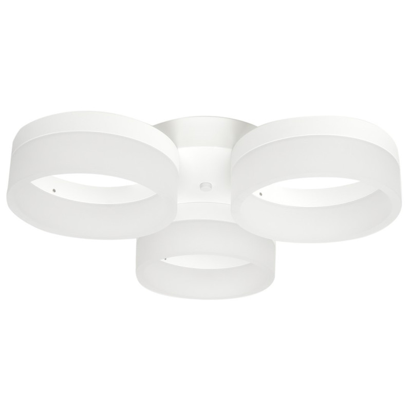 Plafonnier RING 3 anneaux lumineux blanc en cercle LED blanc neutre 2520Lm 36W Design chic 