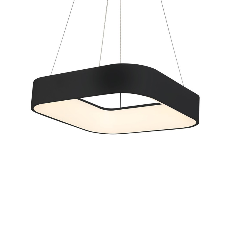 Suspension ASTRO carré noir LED blanc neutre 4000K 1680 Lm 24W Minimaliste 