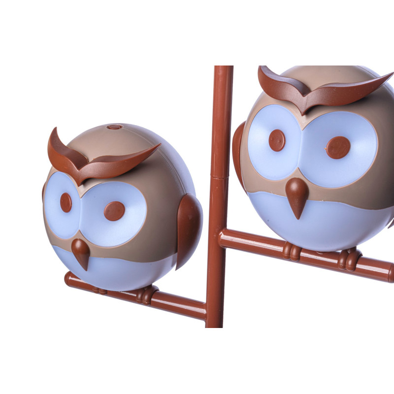 Plafonnier OWL 2 abat-jour hibou marron blanc G9 Enfant 