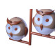 Plafonnier OWL 2 abat-jour hibou marron blanc G9 Enfant 