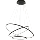 Suspension ORION 3 anneaux lumineux noir entrelacés LED blanc chaud 6930Lm 99W Design chic 