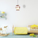 Suspension OWL abat-jour hibou marron blanc E14 Enfant 