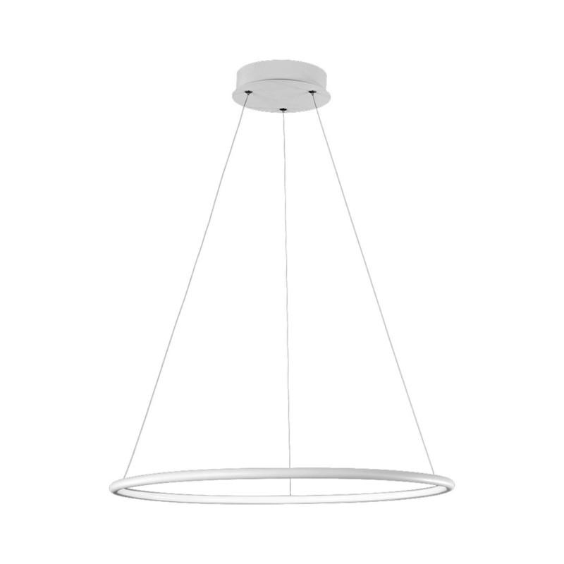 Suspension ORION anneau lumineux blanc horizontal LED 3000k 1540Lm 22W Design chic 