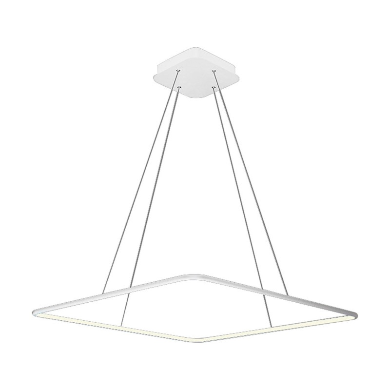 Suspension NIX cadre lumineux carré blanc LED 25W blanc chaud 1750Lm Design chic 