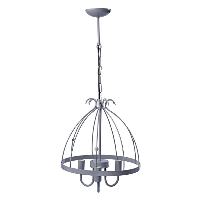 Plafonnier KAGO cage aux papillons métal gris et rose E14 Enfant 