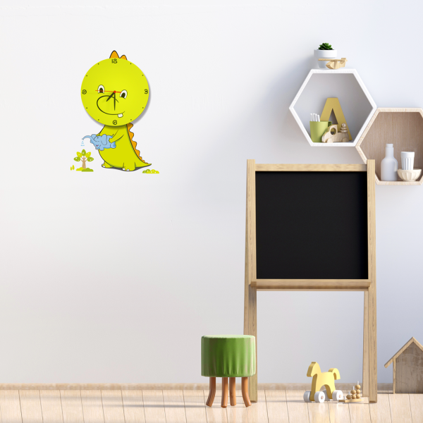 Applique murale avec horloge DRAGON vert LED 0,6W sticker Enfant 