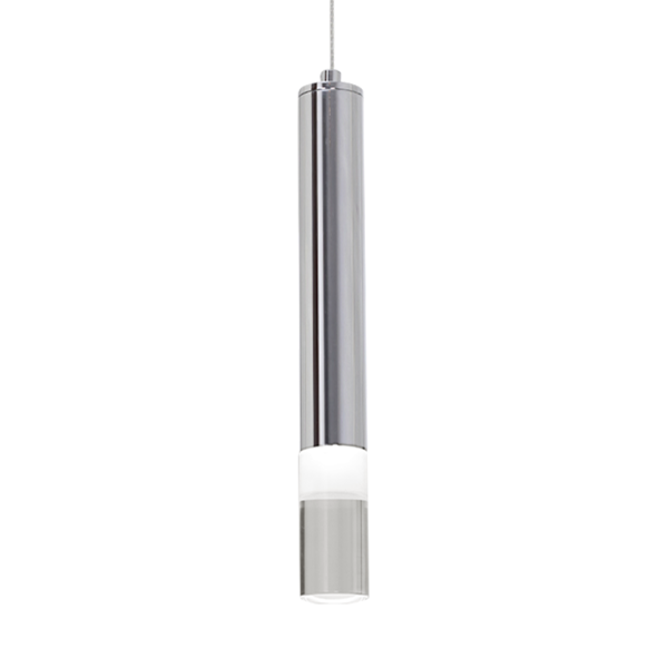 Suspension CARBON cylindre métal chromé LED blanc neutre 4000k 25W 