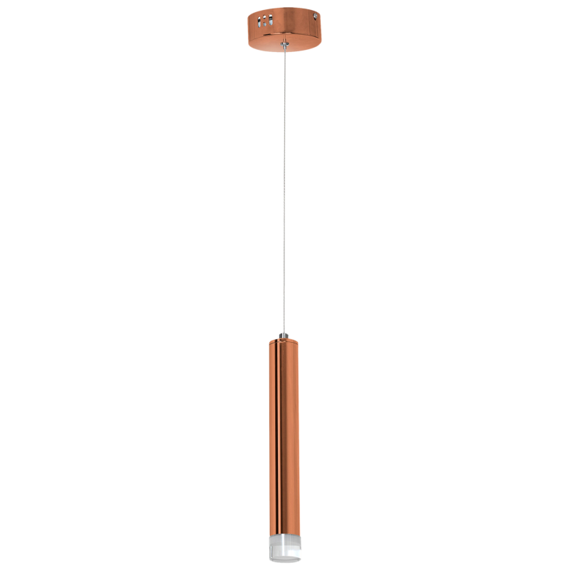 Suspension COPPER tube métal couleur laiton LED blanc neutre 4000k 1050Lm 5W Minimaliste 