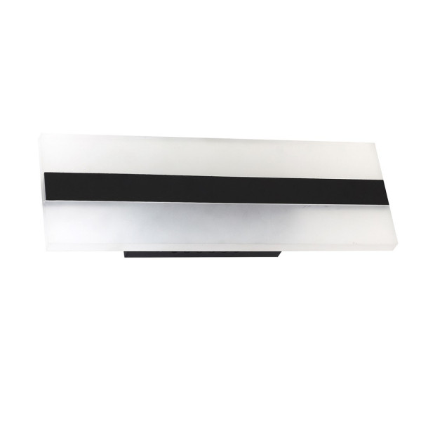 Applique murale RAY rectangle lumineux horizontal noir et blanc LED 12W blanc naturel 840Lm Minimaliste 
