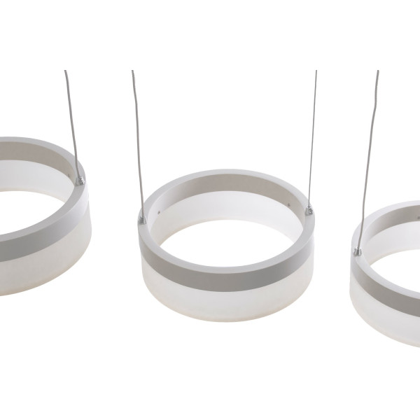 Suspension RING 3 anneaux lumineux blanc alignés LED blanc neutre 2520Lm 36W Design chic 