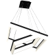 Suspension NERO 2 cadres lumineux carré noir entrelacés LED 80W blanc neutre 5600Lm Design chic 