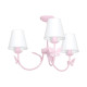 Plafonnier ALICE Papillon rose 3 abat-jour tissu blanc E14 Enfant 