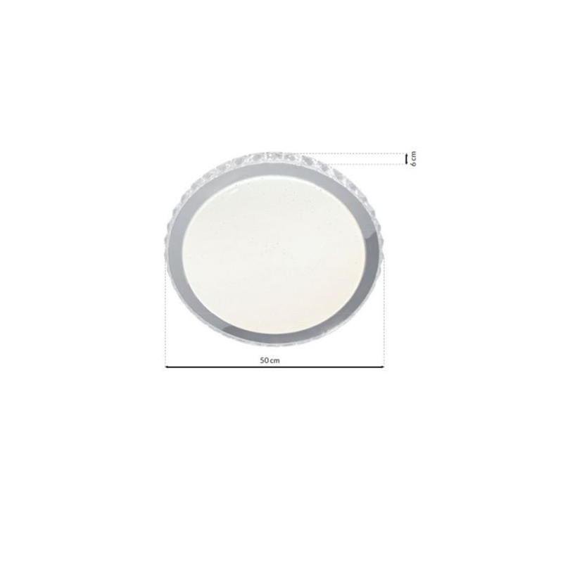 Plafonnier LAYLA rond 50cm blanc 3300Lm LED CTT 3000k à 6000k 50W dimmable avec télécommande 