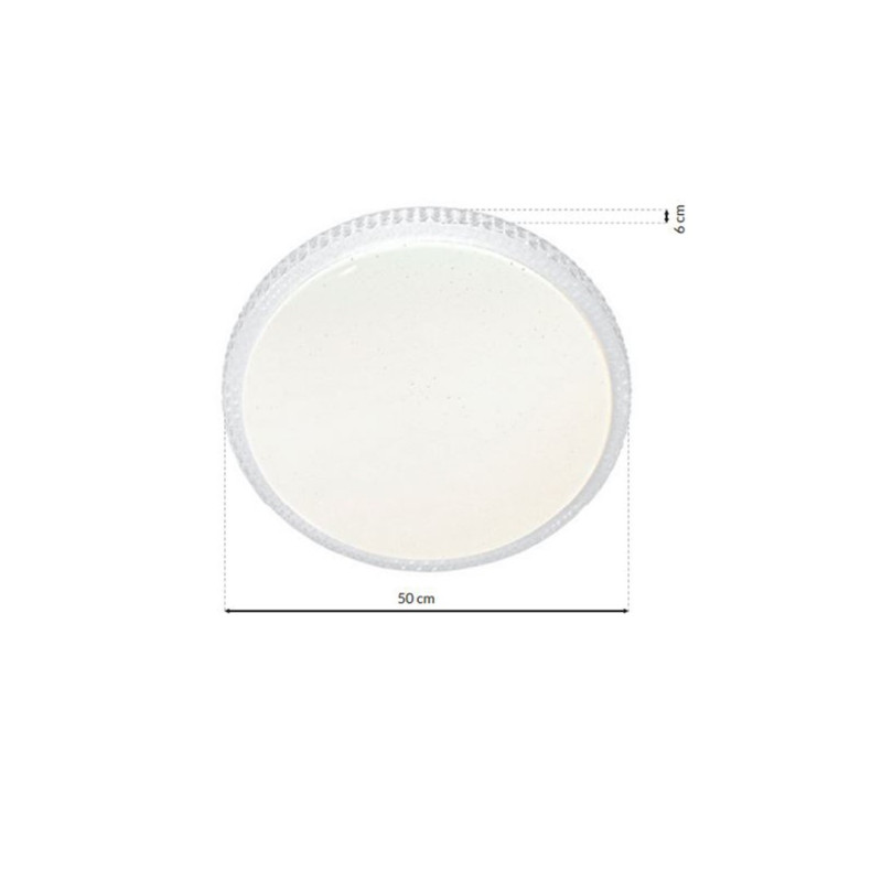 Plafonnier CRUZ rond blanc 50cm LED 3300Lm CCT 3000k à 6000k 66W + télécommande 