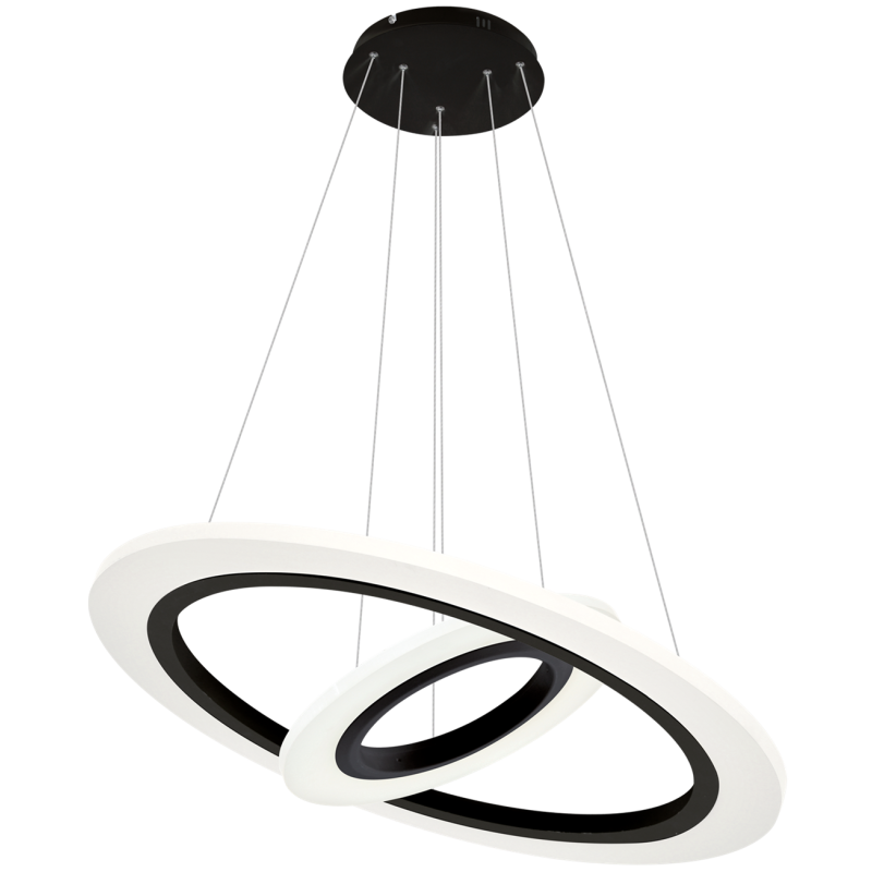 Suspension COSMO 2 anneaux lumineux blanc neutre 4000K LED 36W 2520Lm Design chic 