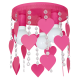 Plafonnier CORAZON cœurs métal rose et perles suspendus E27 Enfant 