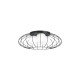 Plafonnier KRONOS cage ovale métal noir 80cm et boule verre blanc E14 Industriel 
