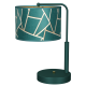 Lampe de chevet ZIGGY abat-jour tissu mosaique vert doré E27 Design chic 