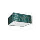 Plafonnier ZIGGY abat-jour carré 50cm tissu mosaique vert doré E27 Design chic 