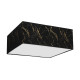 Plafonnier SENSO abat-jour carré 50cm tissu marbré noir doré E27 Design chic 