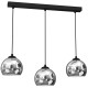 Suspension TORO 3 boules métal chromé E27 base noir Minimaliste 