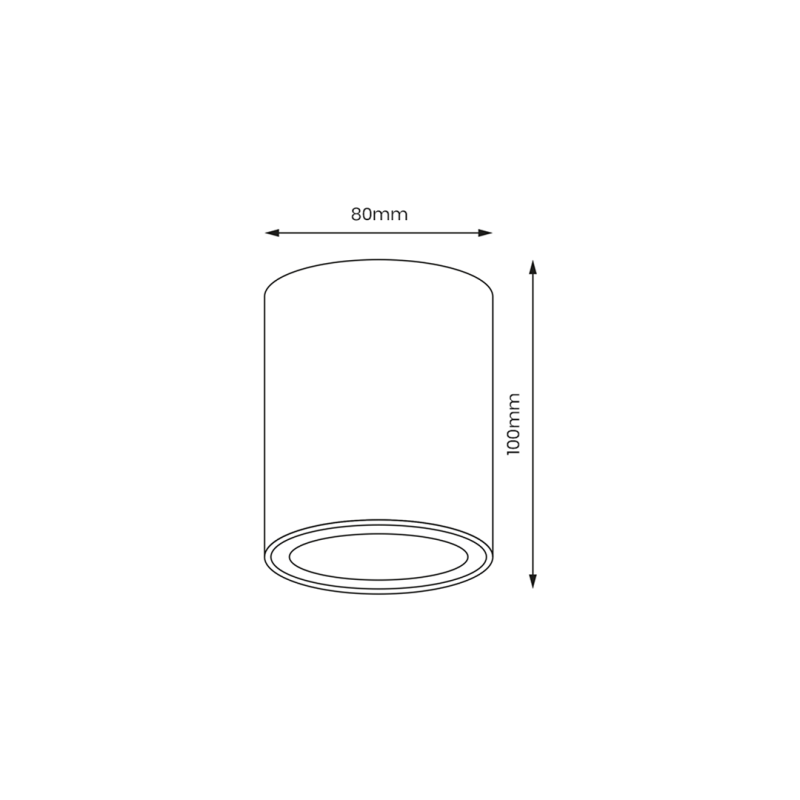 Plafonnier BIMA cylindre blanc aluminium GU10 Minimaliste 