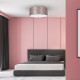 Plafonnier ZIGGY abat-jour carré 50cm tissu mosaique rose doré E27 Design chic 