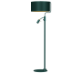 Lampadaire VERDE abat-jour tissu vert E27 + liseuse mini GU10 Design chic 