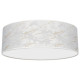 Plafonnier SENSO abat-jour rond 60cm tissu marbré blanc doré E27 Design chic 