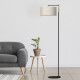 Lampadaire ATLANTA abat-jour Lin beige gris E27 Nature 